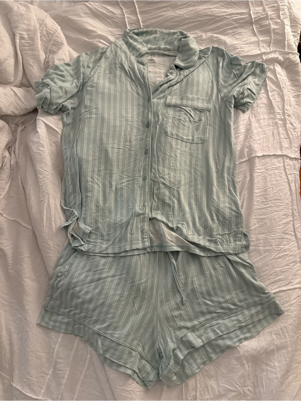 Auden Mint-Striped Short Pajama Set